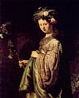 Rembrandt Canvas Paintings - Saskia As Flora